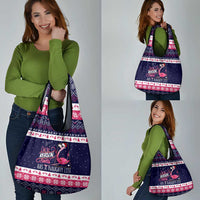 Flamingo I Am The Reason Santa Has A Naughty Christmas Grocery Bag Xmas Holiday Patterns - Wonder Print Shop