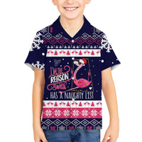 Flamingo I Am The Reason Santa Has A Naughty Christmas Kid Hawaiian Shirt Xmas Holiday Patterns - Wonder Print Shop