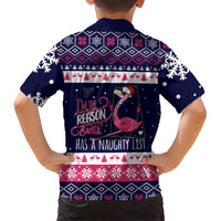 Flamingo I Am The Reason Santa Has A Naughty Christmas Kid Hawaiian Shirt Xmas Holiday Patterns - Wonder Print Shop