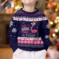 Flamingo I Am The Reason Santa Has A Naughty Christmas Kid Ugly Christmas Sweater Xmas Holiday Patterns - Wonder Print Shop