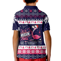 Flamingo I Am The Reason Santa Has A Naughty Christmas Kid Polo Shirt Xmas Holiday Patterns - Wonder Print Shop