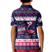 Flamingo I Am The Reason Santa Has A Naughty Christmas Kid Polo Shirt Xmas Holiday Patterns - Wonder Print Shop