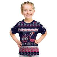 Flamingo I Am The Reason Santa Has A Naughty Christmas Kid T Shirt Xmas Holiday Patterns - Wonder Print Shop