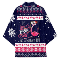 Flamingo I Am The Reason Santa Has A Naughty Christmas Kimono Xmas Holiday Patterns - Wonder Print Shop