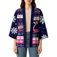 Flamingo I Am The Reason Santa Has A Naughty Christmas Kimono Xmas Holiday Patterns - Wonder Print Shop