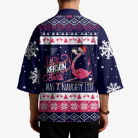 Flamingo I Am The Reason Santa Has A Naughty Christmas Kimono Xmas Holiday Patterns - Wonder Print Shop