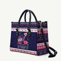 Flamingo I Am The Reason Santa Has A Naughty Christmas Leather Bag Xmas Holiday Patterns - Wonder Print Shop