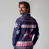 Flamingo I Am The Reason Santa Has A Naughty Christmas Long Sleeve Polo Shirt Xmas Holiday Patterns - Wonder Print Shop