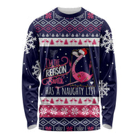 Flamingo I Am The Reason Santa Has A Naughty Christmas Long Sleeve Shirt Xmas Holiday Patterns - Wonder Print Shop