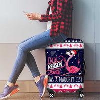 Flamingo I Am The Reason Santa Has A Naughty Christmas Luggage Cover Xmas Holiday Patterns - Wonder Print Shop