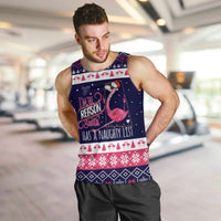 Flamingo I Am The Reason Santa Has A Naughty Christmas Men Tank Top Xmas Holiday Patterns - Wonder Print Shop