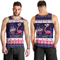 Flamingo I Am The Reason Santa Has A Naughty Christmas Men Tank Top Xmas Holiday Patterns - Wonder Print Shop