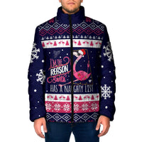 Flamingo I Am The Reason Santa Has A Naughty Christmas Padded Jacket Xmas Holiday Patterns - Wonder Print Shop