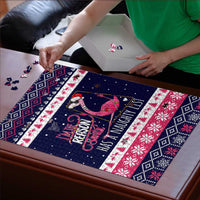 Flamingo I Am The Reason Santa Has A Naughty Christmas Puzzle Xmas Holiday Patterns - Wonder Print Shop