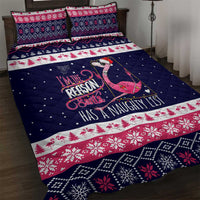 Flamingo I Am The Reason Santa Has A Naughty Christmas Quilt Bed Set Xmas Holiday Patterns - Wonder Print Shop
