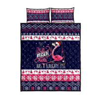 Flamingo I Am The Reason Santa Has A Naughty Christmas Quilt Bed Set Xmas Holiday Patterns - Wonder Print Shop