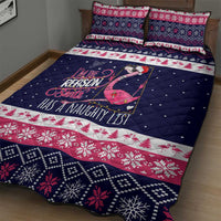 Flamingo I Am The Reason Santa Has A Naughty Christmas Quilt Bed Set Xmas Holiday Patterns - Wonder Print Shop