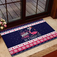 Flamingo I Am The Reason Santa Has A Naughty Christmas Rubber Doormat Xmas Holiday Patterns - Wonder Print Shop
