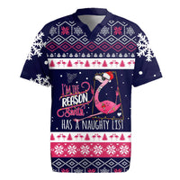 Flamingo I Am The Reason Santa Has A Naughty Christmas Rugby Jersey Xmas Holiday Patterns - Wonder Print Shop