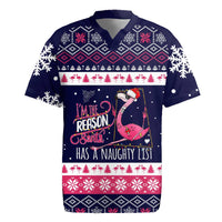 Flamingo I Am The Reason Santa Has A Naughty Christmas Rugby Jersey Xmas Holiday Patterns - Wonder Print Shop