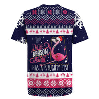 Flamingo I Am The Reason Santa Has A Naughty Christmas Rugby Jersey Xmas Holiday Patterns - Wonder Print Shop