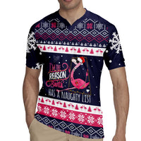 Flamingo I Am The Reason Santa Has A Naughty Christmas Rugby Jersey Xmas Holiday Patterns - Wonder Print Shop