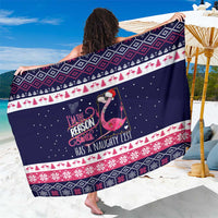 Flamingo I Am The Reason Santa Has A Naughty Christmas Sarong Xmas Holiday Patterns - Wonder Print Shop