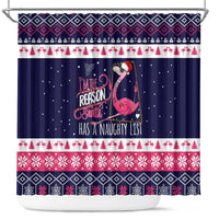 Flamingo I Am The Reason Santa Has A Naughty Christmas Shower Curtain Xmas Holiday Patterns - Wonder Print Shop