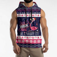 Flamingo I Am The Reason Santa Has A Naughty Christmas Sleeveless Hoodie Xmas Holiday Patterns - Wonder Print Shop
