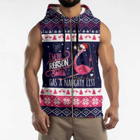 Flamingo I Am The Reason Santa Has A Naughty Christmas Sleeveless Zip Hoodie Xmas Holiday Patterns - Wonder Print Shop