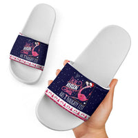 Flamingo I Am The Reason Santa Has A Naughty Christmas Slide Sandals Xmas Holiday Patterns - Wonder Print Shop