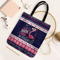 Flamingo I Am The Reason Santa Has A Naughty Christmas Tote Bag Xmas Holiday Patterns - Wonder Print Shop