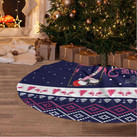 Flamingo I Am The Reason Santa Has A Naughty Christmas Tree Skirt Xmas Holiday Patterns - Wonder Print Shop