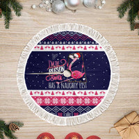 Flamingo I Am The Reason Santa Has A Naughty Christmas Tree Skirt Xmas Holiday Patterns - Wonder Print Shop
