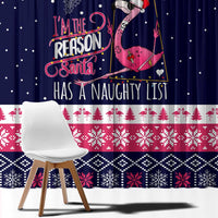 Flamingo I Am The Reason Santa Has A Naughty Christmas Window Curtain Xmas Holiday Patterns - Wonder Print Shop