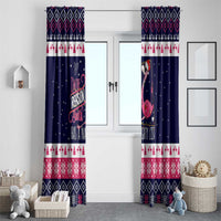 Flamingo I Am The Reason Santa Has A Naughty Christmas Window Curtain Xmas Holiday Patterns - Wonder Print Shop