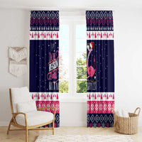 Flamingo I Am The Reason Santa Has A Naughty Christmas Window Curtain Xmas Holiday Patterns - Wonder Print Shop