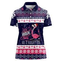 Flamingo I Am The Reason Santa Has A Naughty Christmas Women Polo Shirt Xmas Holiday Patterns - Wonder Print Shop