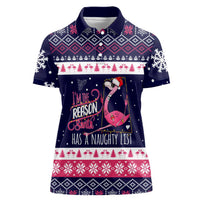 Flamingo I Am The Reason Santa Has A Naughty Christmas Women Polo Shirt Xmas Holiday Patterns - Wonder Print Shop
