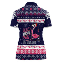 Flamingo I Am The Reason Santa Has A Naughty Christmas Women Polo Shirt Xmas Holiday Patterns - Wonder Print Shop