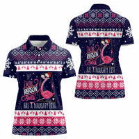 Flamingo I Am The Reason Santa Has A Naughty Christmas Women Polo Shirt Xmas Holiday Patterns - Wonder Print Shop