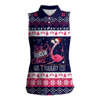 Flamingo I Am The Reason Santa Has A Naughty Christmas Women Sleeveless Polo Shirt Xmas Holiday Patterns - Wonder Print Shop