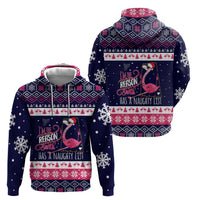 Flamingo I Am The Reason Santa Has A Naughty Christmas Zip Hoodie Xmas Holiday Patterns - Wonder Print Shop