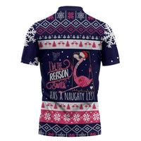 Flamingo I Am The Reason Santa Has A Naughty Christmas Zipper Polo Shirt Xmas Holiday Patterns - Wonder Print Shop