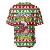 French Bulldog See You Eating Snacks Christmas Baseball Jersey Xmas Holiday Patterns - Wonder Print Shop