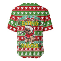 French Bulldog See You Eating Snacks Christmas Baseball Jersey Xmas Holiday Patterns - Wonder Print Shop