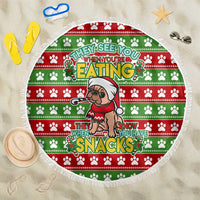 French Bulldog See You Eating Snacks Christmas Beach Blanket Xmas Holiday Patterns - Wonder Print Shop