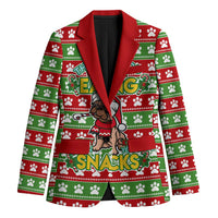 French Bulldog See You Eating Snacks Christmas Blazer Xmas Holiday Patterns - Wonder Print Shop