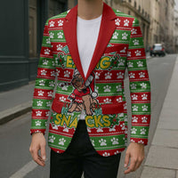 French Bulldog See You Eating Snacks Christmas Blazer Xmas Holiday Patterns - Wonder Print Shop