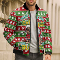 French Bulldog See You Eating Snacks Christmas Bomber Puffer Jacket Xmas Holiday Patterns - Wonder Print Shop